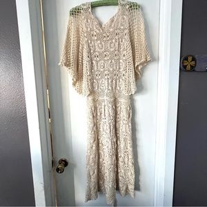 Cotton crochet vintage dress